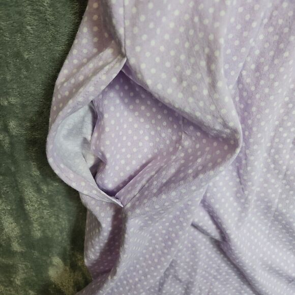 Miss Elaine Purple Polka-dot 1X Nightgown pockets button sleeveless cotton - Picture 8 of 11
